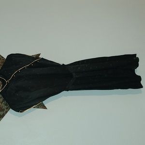 Vintage Chinese Black Cheongsam Midi Dress